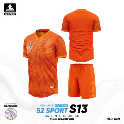 ÁO BÓNG ĐÁ KHÔNG LOGO S2 SPORT S13